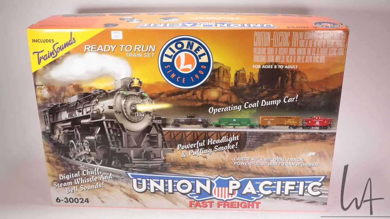 Lionel Trains O gauge Union Pacific electric train set no. 6-30024 with digital chuff, steam whistle