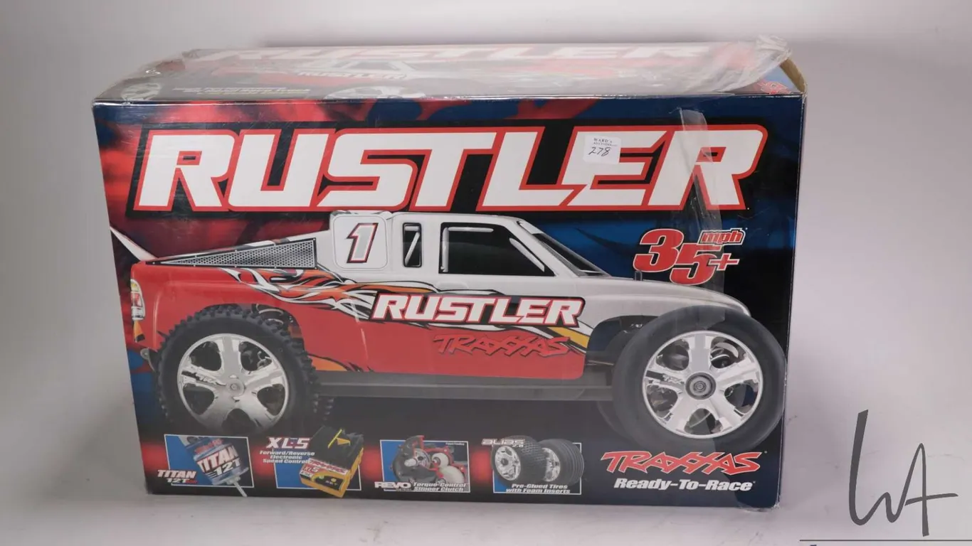 Traxxas Rustler RC car, appears new in box
