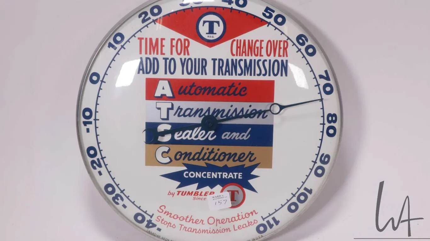 Vintage ATSC Transmission Sealer and Cleaner 12" diameter temperature gauge