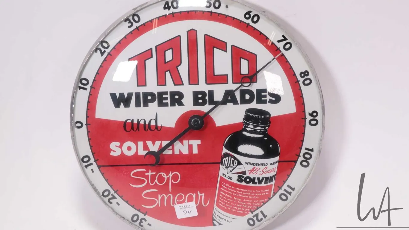 Vintage Trico Wiper Blades 12" diameter temperature gauge