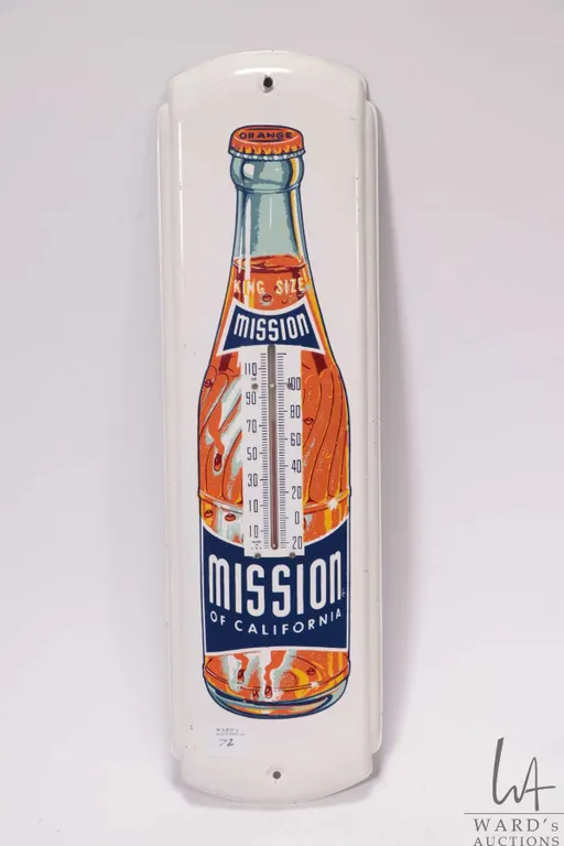 Vintage Mission of California 17" X 5" temperature gauge