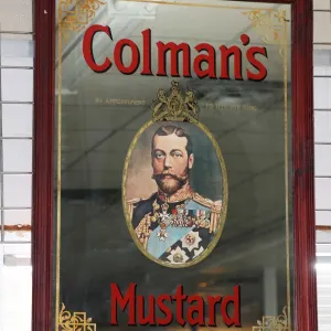 Vintage/ antique Colman's Mustard framed mirror 34 1/2" X 25"