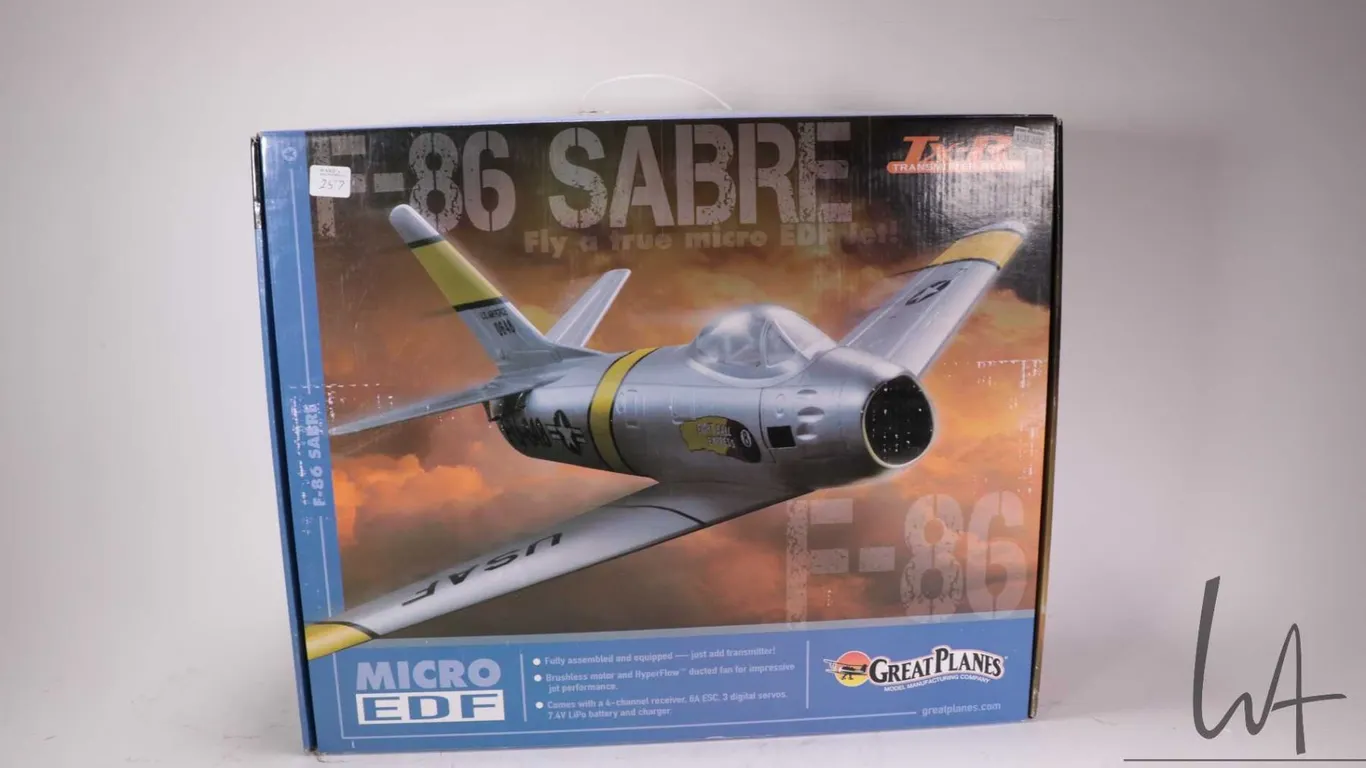 Great Planes F-86 Sabre Micro EDF radio controlled plane, appears new in box