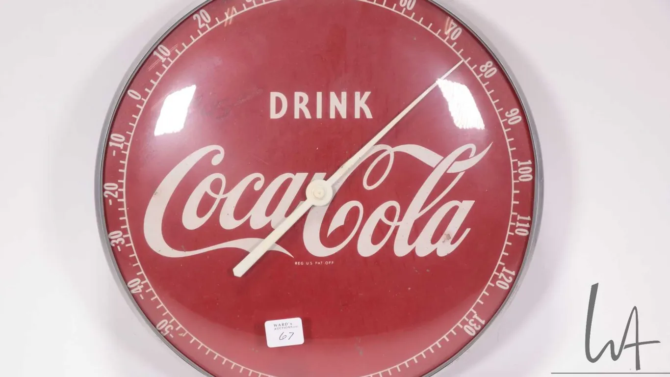 Vintage Coca-Cola 12" diameter temperature gauge