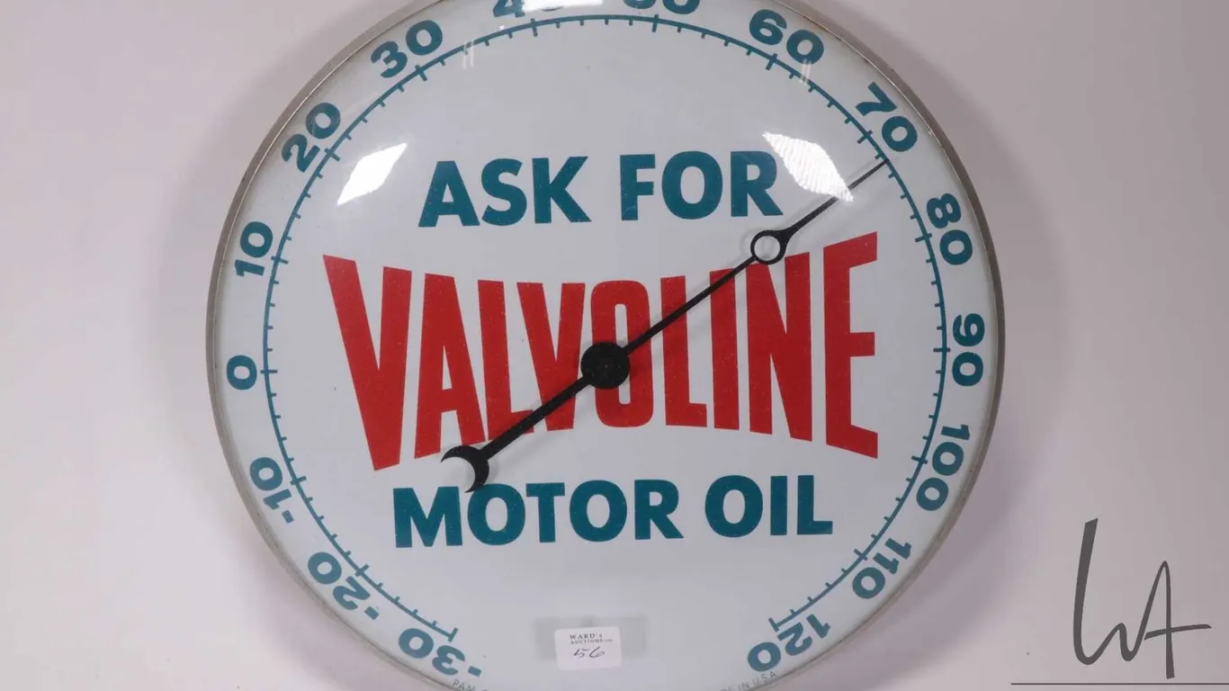 Vintage Valvoline Motor Oil 12" diameter temperature gauge