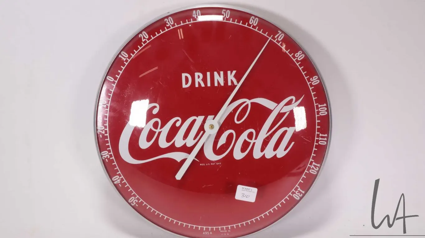 Vintage "Coca-Cola" 12" round wall mount thermometer
