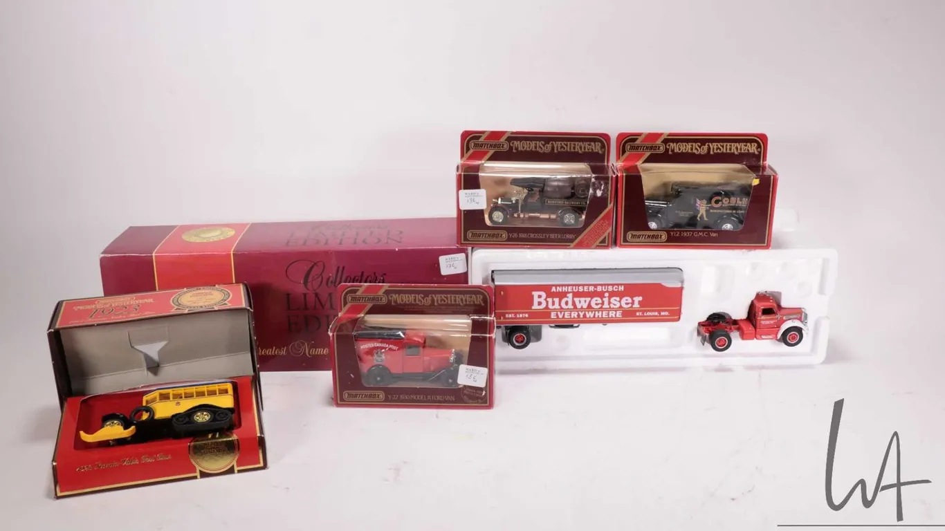 5 Matchbox collectable die cast model cars in various scales including 1948 Dinky collaboration Diam