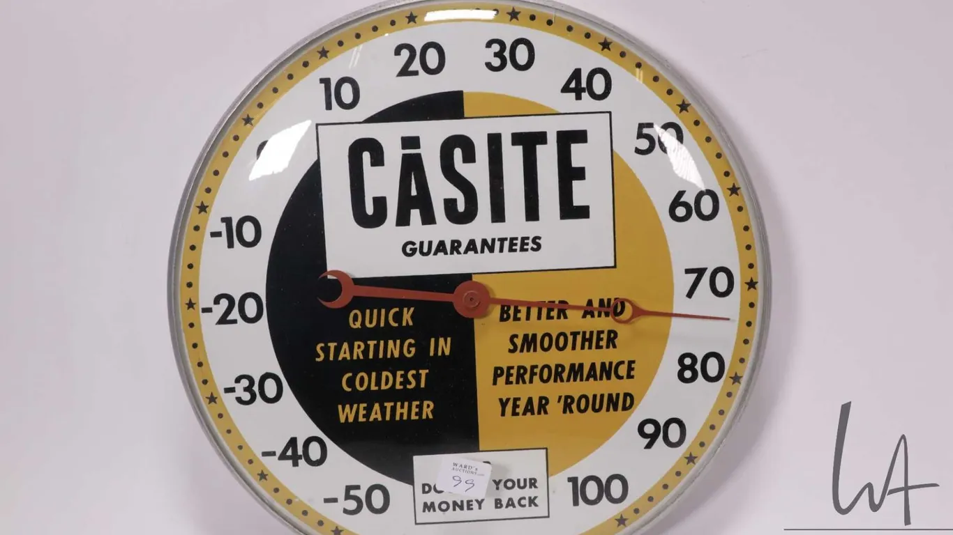 Vintage Gasite Guarantees 12" diameter temperature gauge