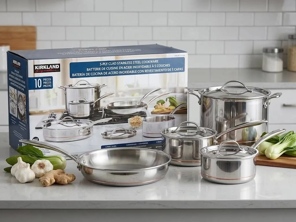 Kirkland 5-Ply Clad Stainless Steel 10-Piece