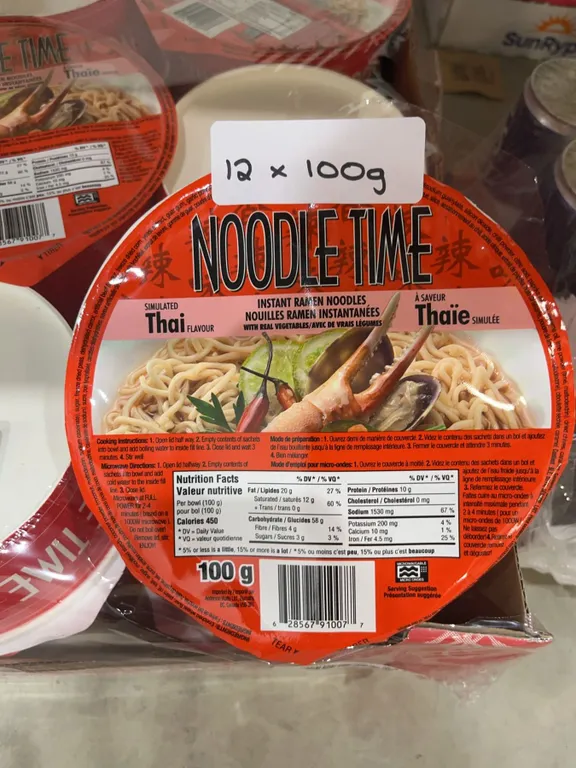 Noodle Time Thai Flavour Instant Ramen 12 x 100g
