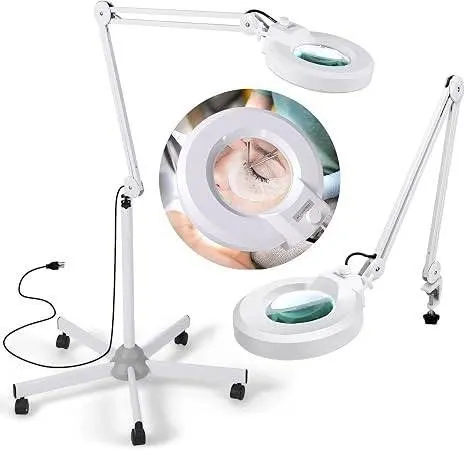 Magnifying Floor Lamp with 5-Wheel Base
