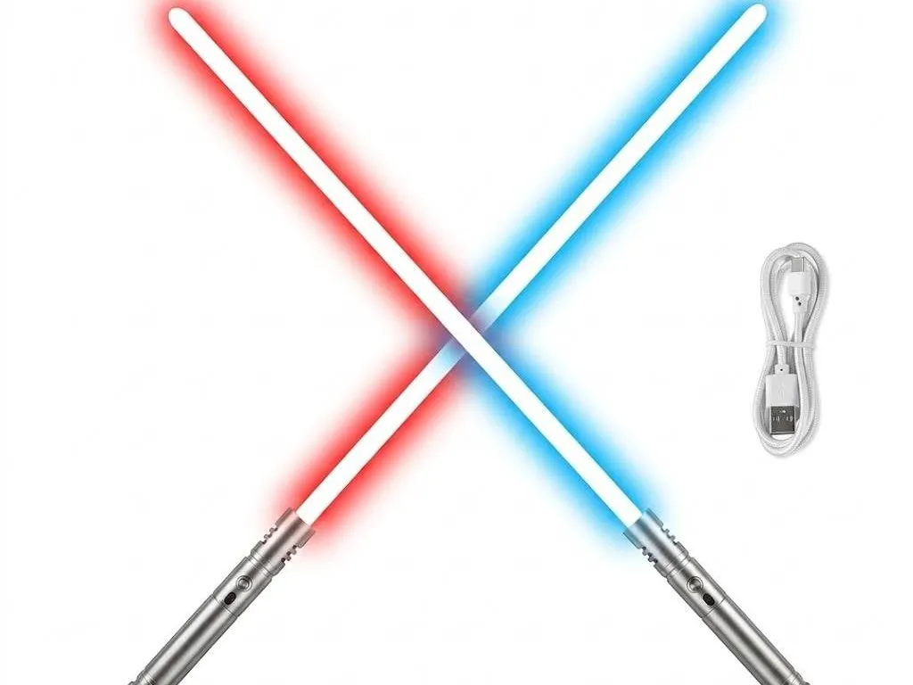 2pcs Alloy Light-Saber Set Silver