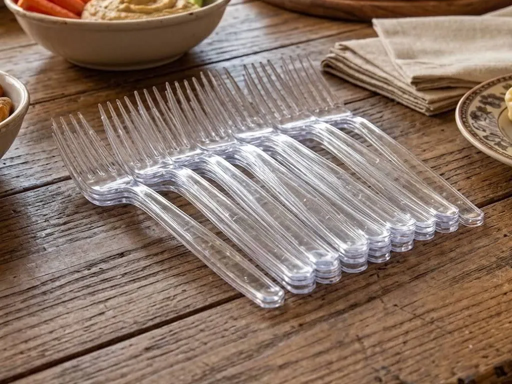 Prestee Perch 300 Clear Plastic Forks