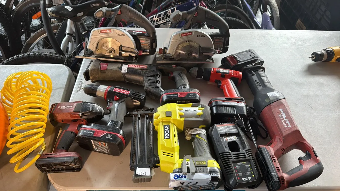 ASSORTED POWER TOOLS FROM CRAFTSMAN, HILTI, RYOBI AND BLACK & DECKER