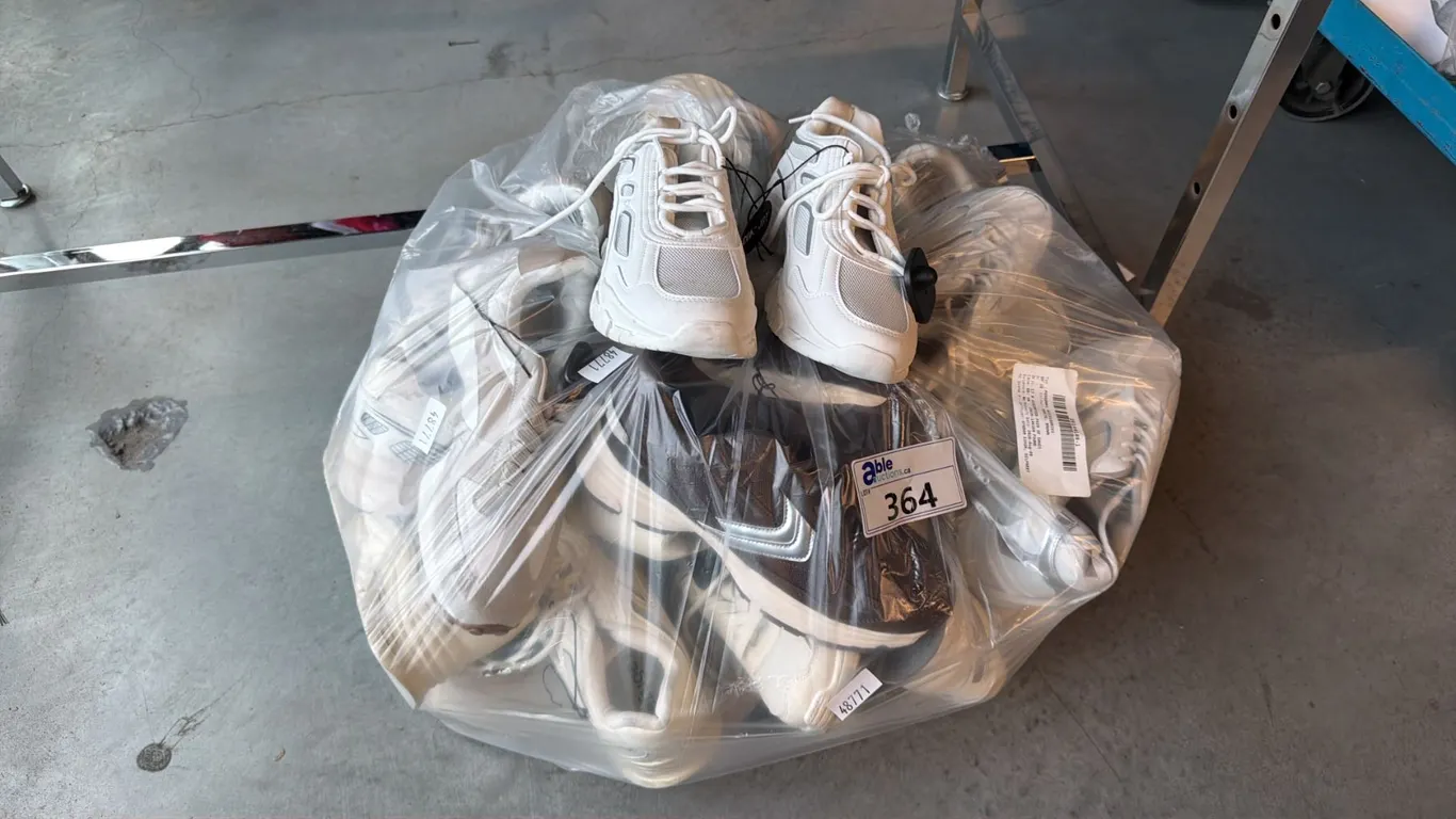 BAG OF ASSORTED SHOES WITH MIXED SIZES AND COLOURS
