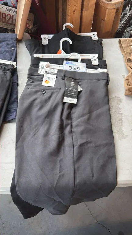 3 PAIRS OF FORMAL BLACK/GREY STRAIGHT FIT PANTS