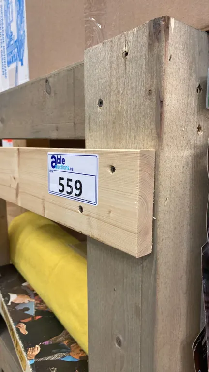 GROUP OF 3 WOODEN SHELVING UNITS - EACH UNIT MEASURES APPROX. 8FT X 2FT X 6FT HIGH