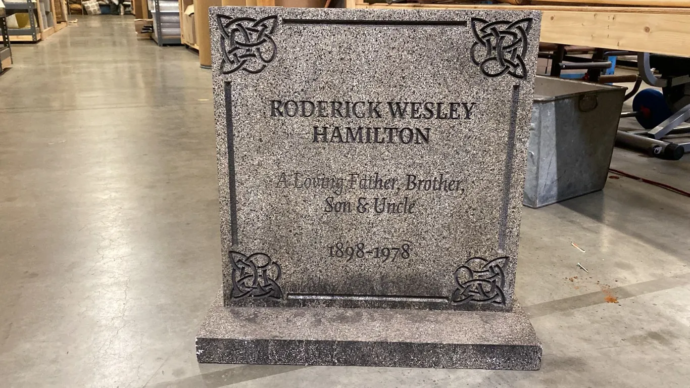 FAUX STONE STYROFOAM TOMBSTONE