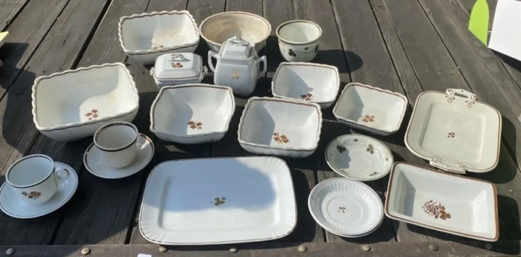 Large Lot of Ironstone Tea Leaf