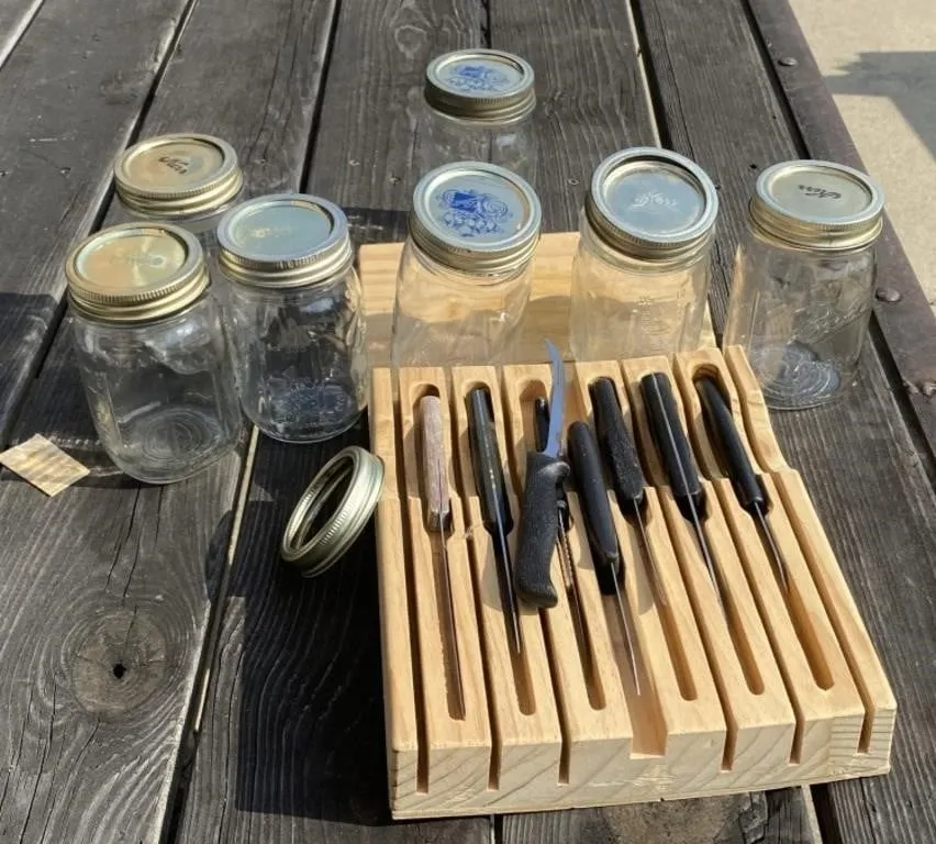Pint Fruit Jars and Cutlery