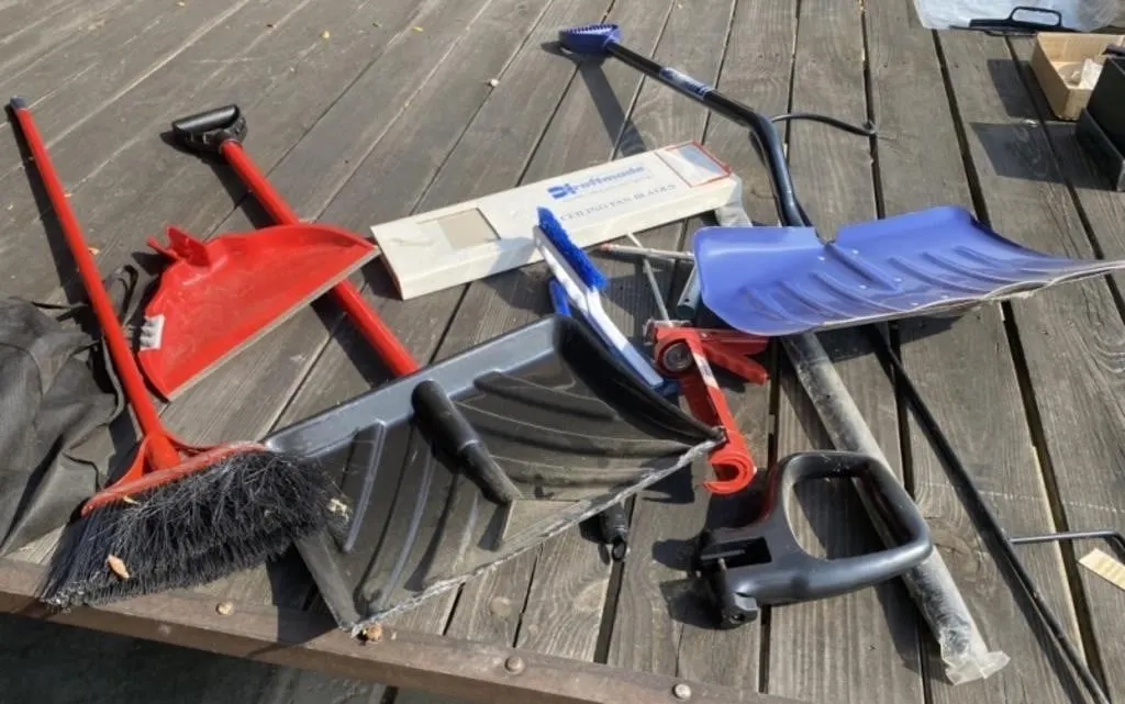 Snow Shovels, Plant Hanger, Broom