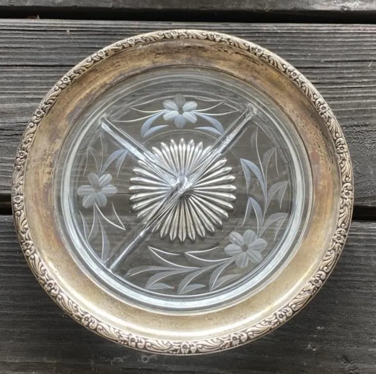 8" Divided Pickle Dish, Sterling?