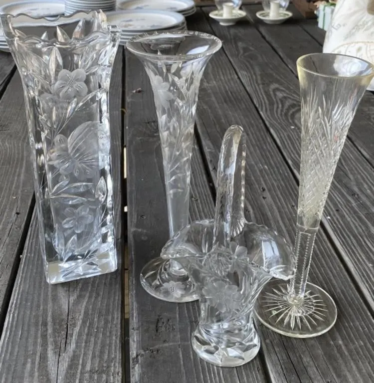 Pattern Glass Vases and Baskets