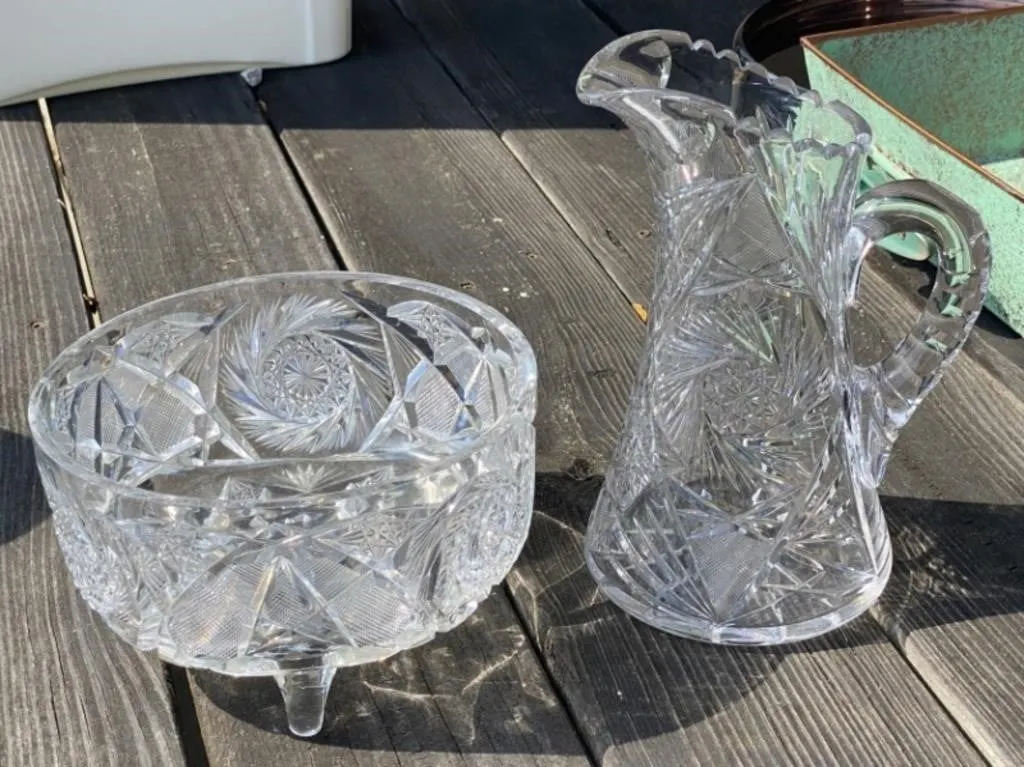 Pattern Glass Bowl and Pitcher