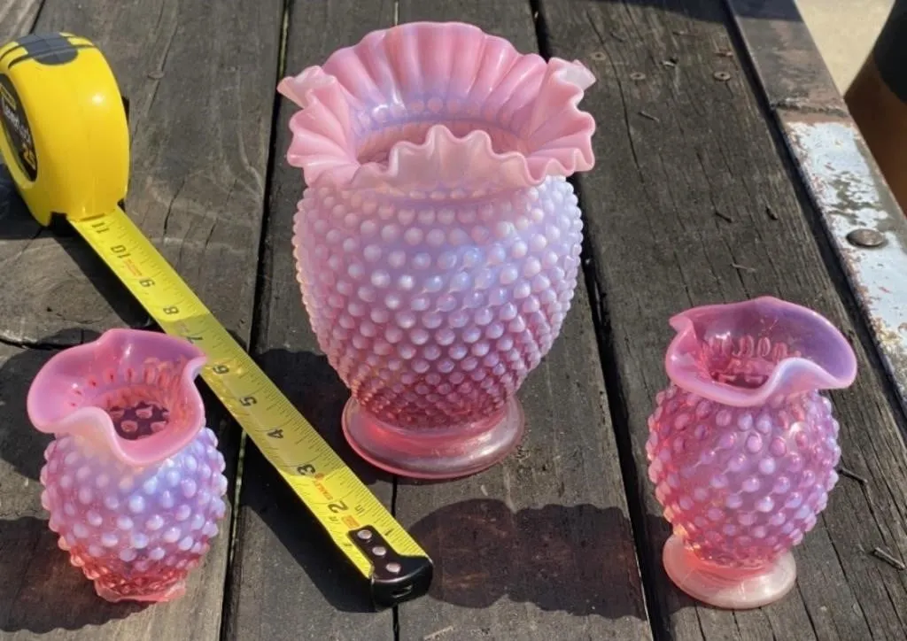Cranberry Hobnail Vases