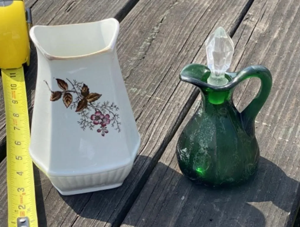 Green Cruet and Ironstone