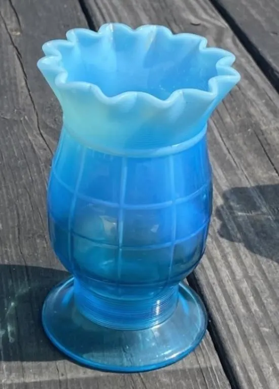 Blue Opalescent Vase