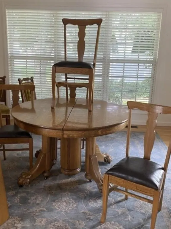 48" Claw Foot Oak Dining Table