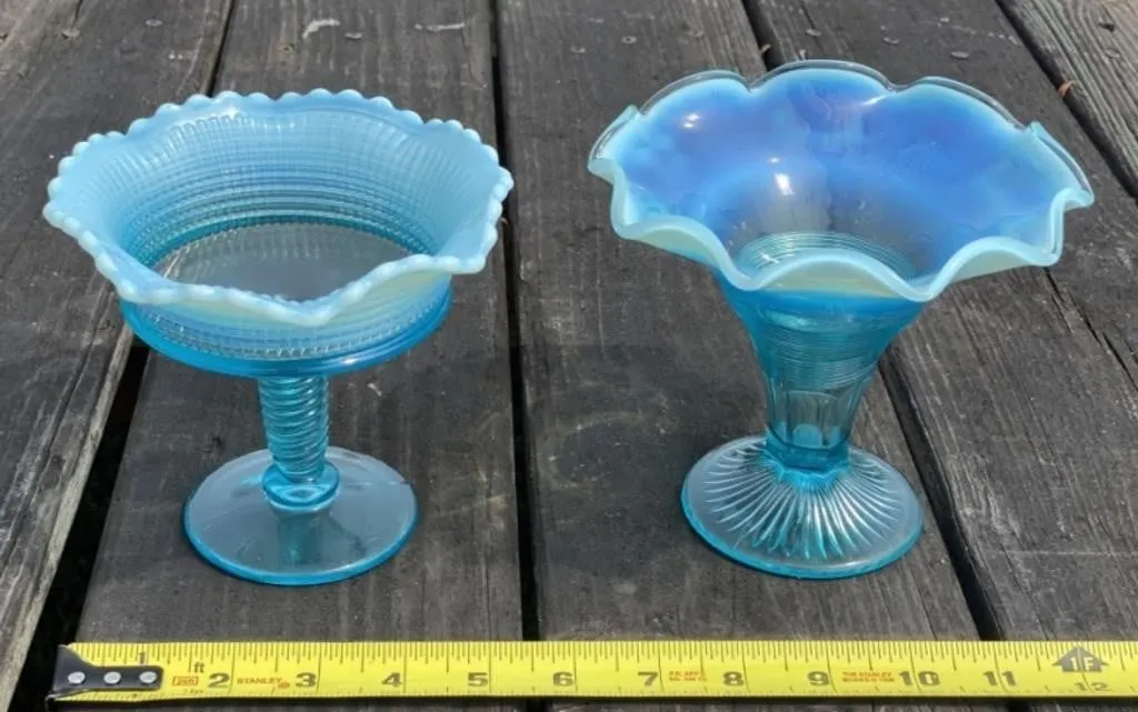 2 pcs of Blue Opalescent