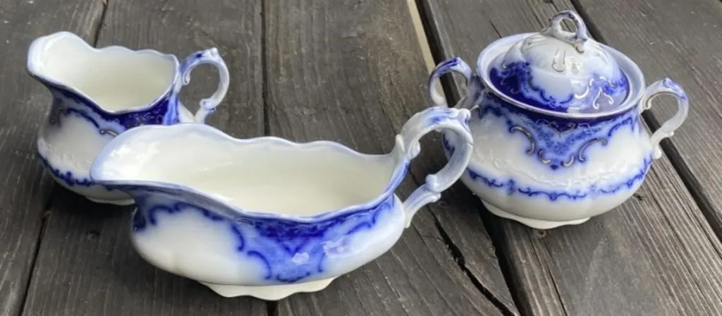 Flow Blue Serving Pieces