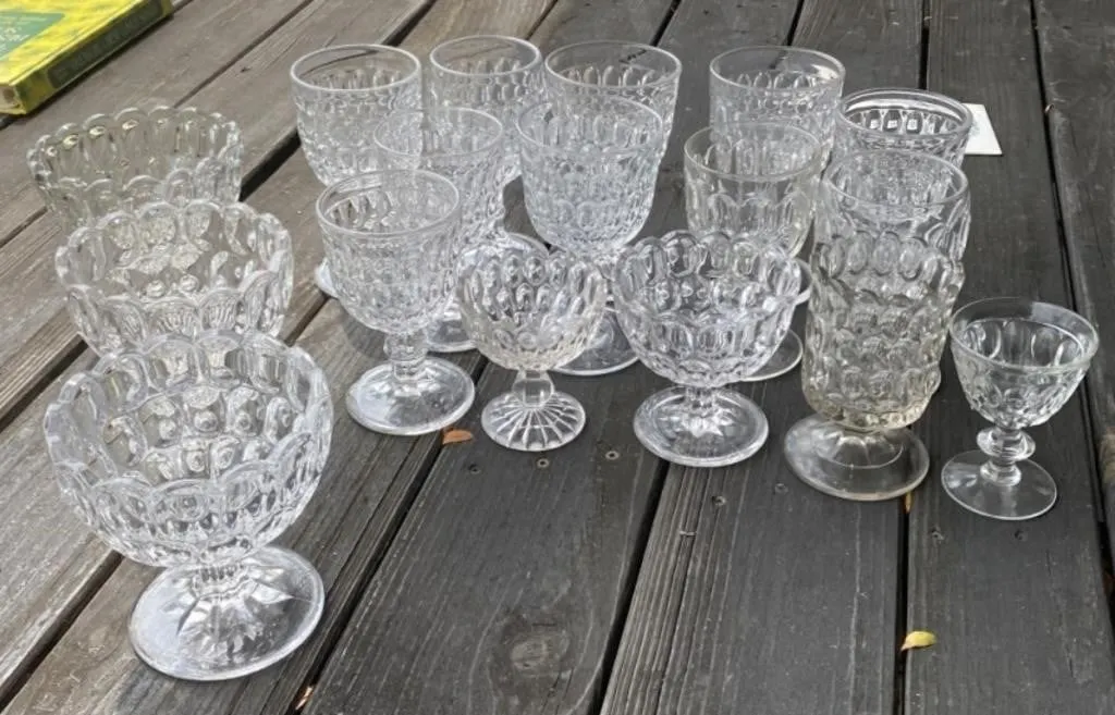 Thumbprint Pattern Glass & Barware