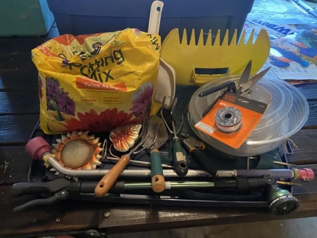 Tote Full of Garden Supplies