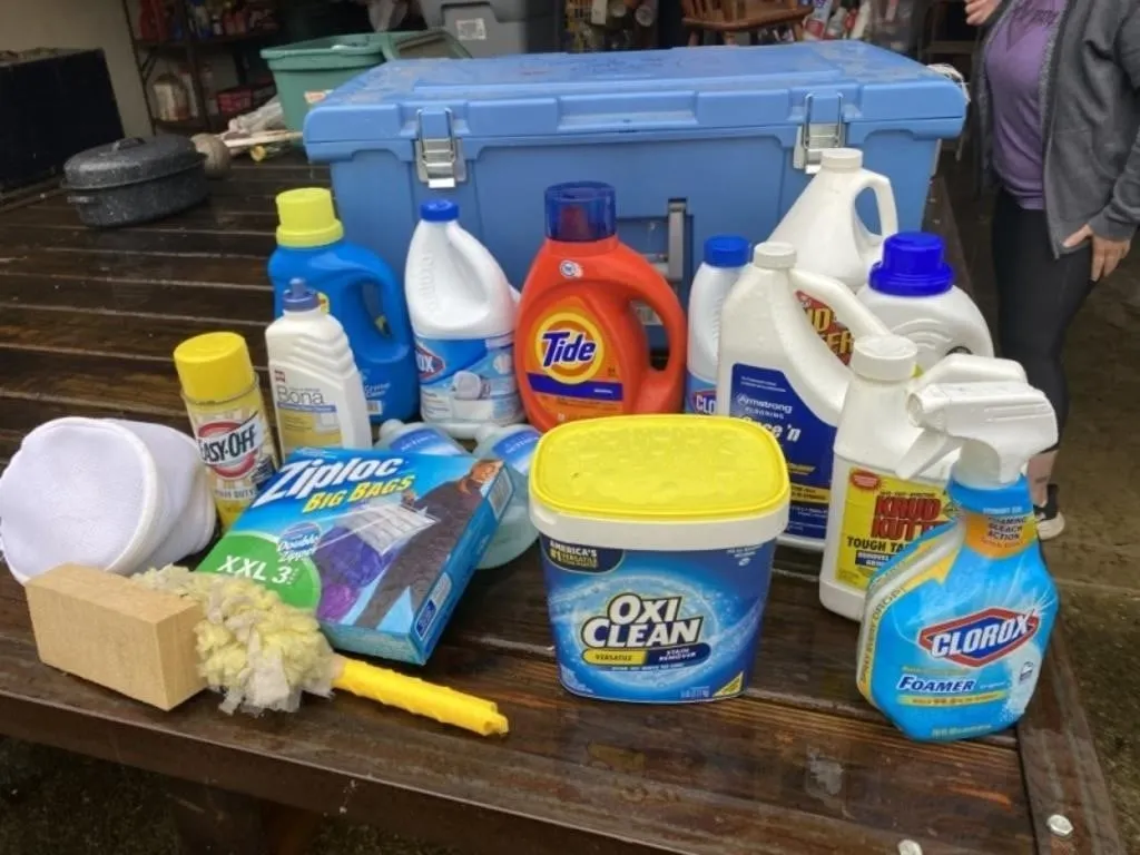 Tote Full of Cleaners