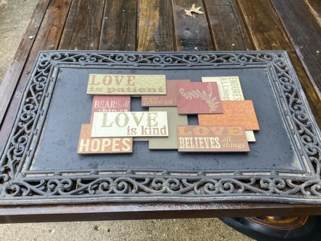 Wall Art and Rubber Welcome Mat