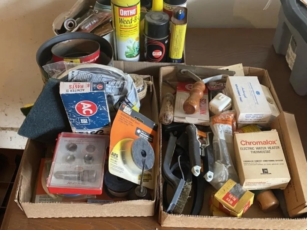Hardware and Tools in Plastic Hamper