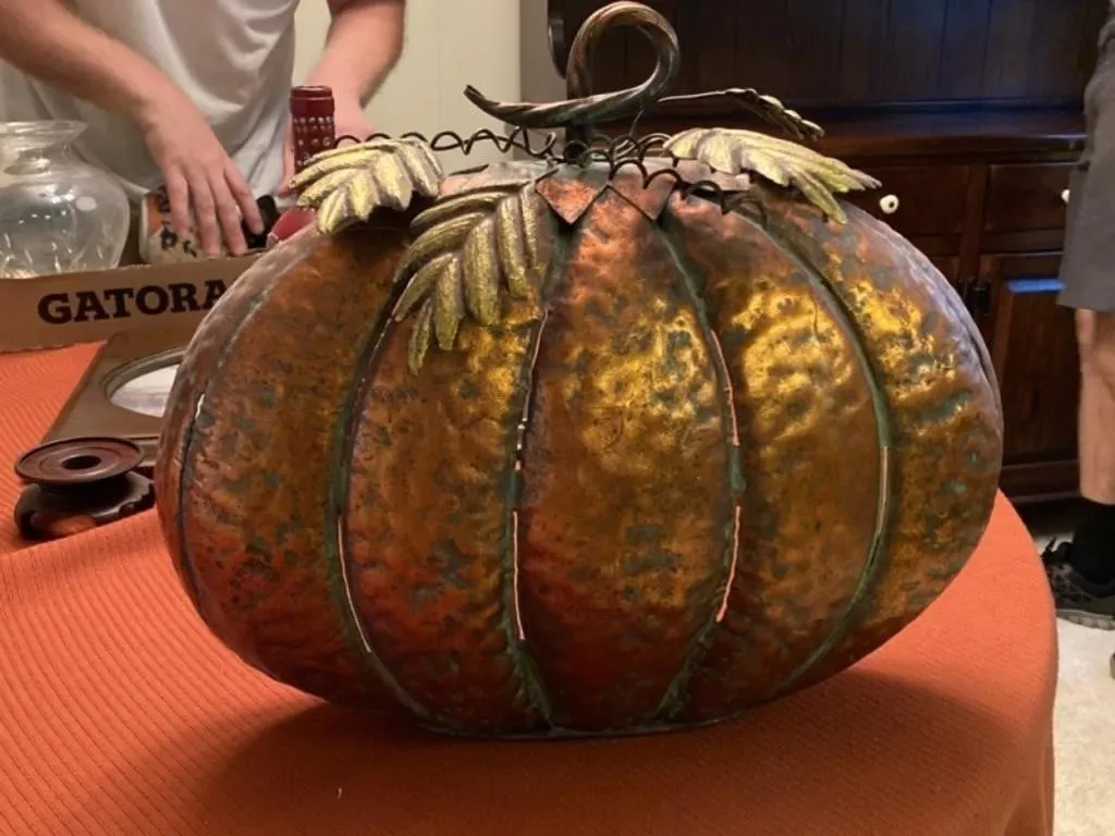 Metal Fall Pumpkin Decor