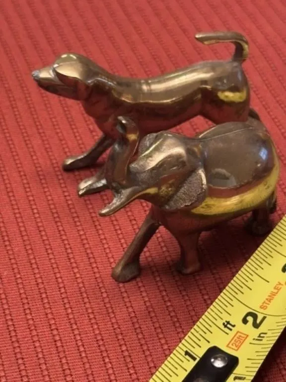 Brass Elephant and Dog