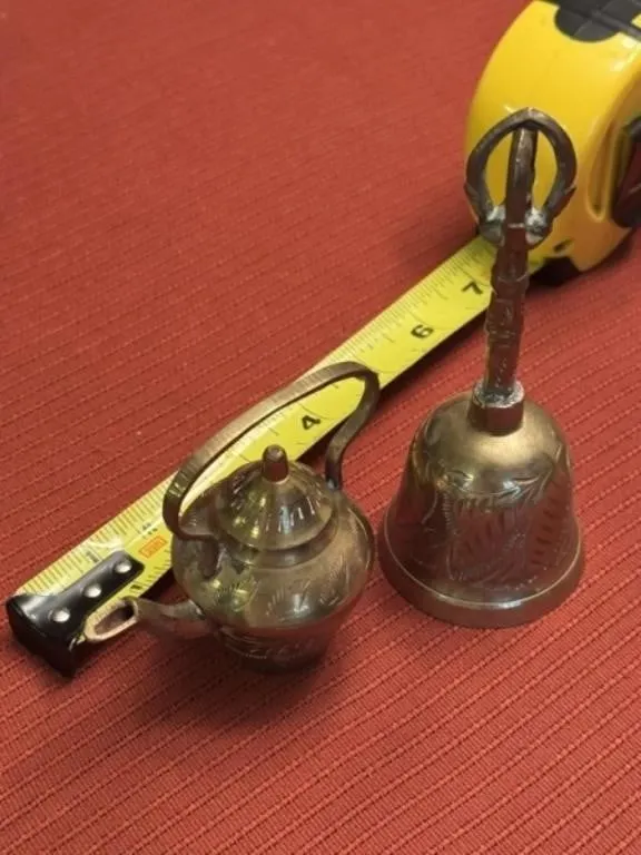 Brass Service Bell and Teapot