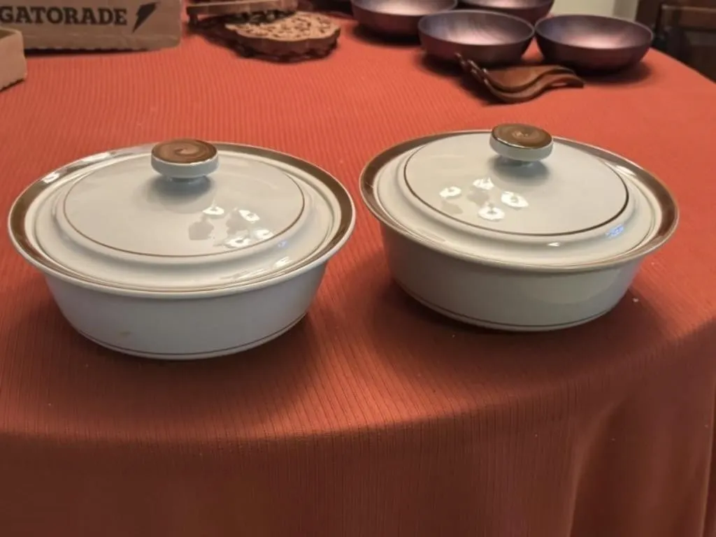 2 - Stoneware Casseroles with Lids