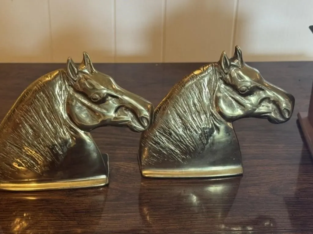 Brass Horse Bookends