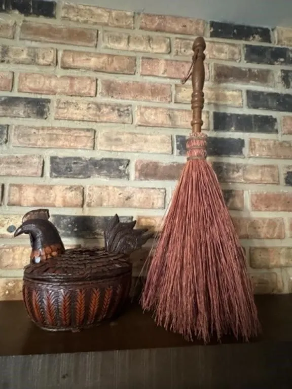Hen Basket and Broom