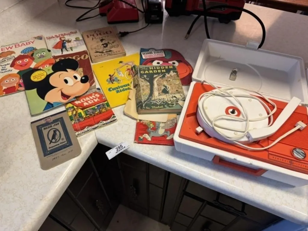 Children's Books and Record Player