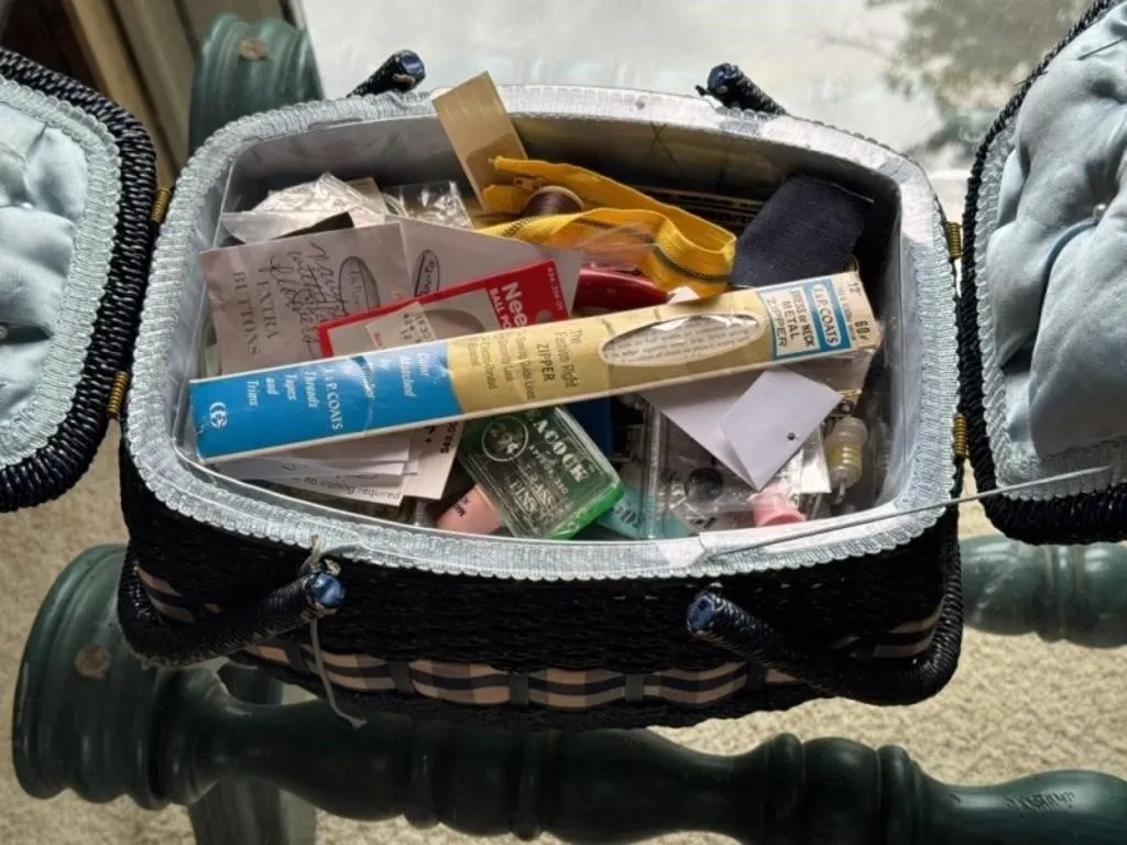 Sewing Basket and Contents