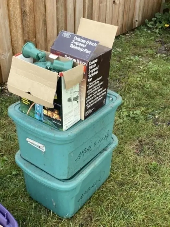 Empty Totes and Yard Lights