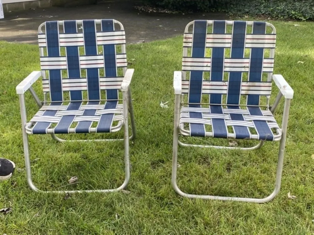 2 - Aluminum Folding Lawn Chairs
