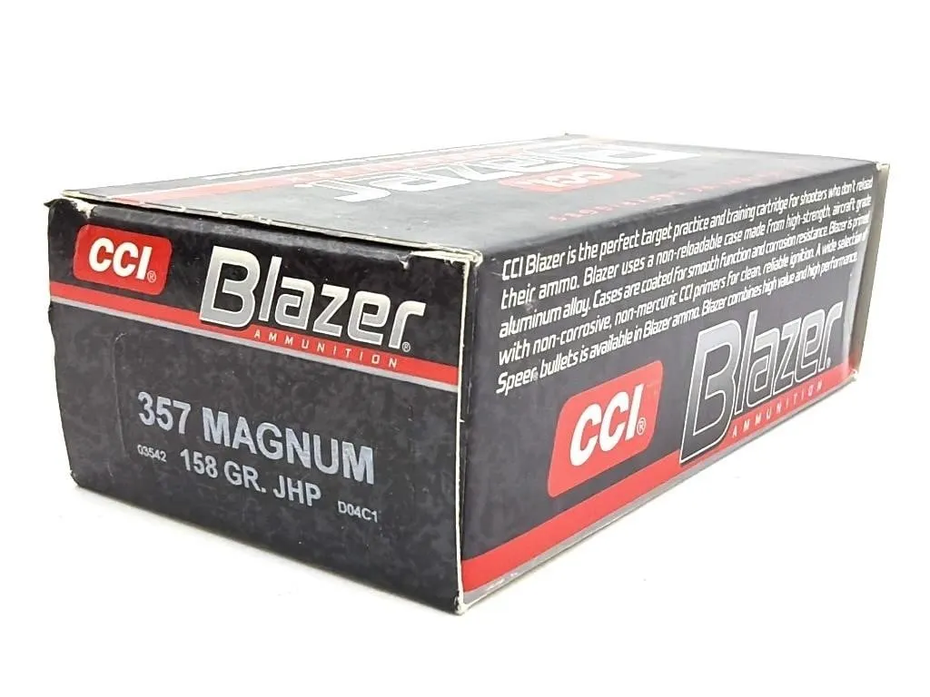 (50) Rounds Blazer 357 Magnum 158 Grain Jacketed